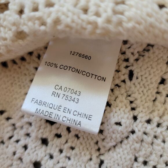 New House of Harlow Beige Crochet Back Button Tank Size Large - Picture 5 of 6